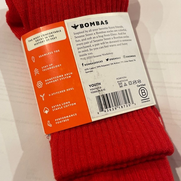 SOLD! Bombas Sesame Street / ELMO / YOUTH Calf Socks “50th Anniversary” NEW 1PR - Picture 12 of 15